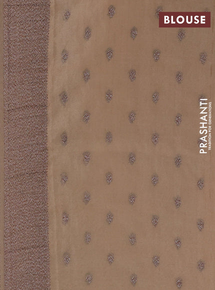 Banarasi semi georgette saree sandal with allover thread & zari woven buttas and zari woven border