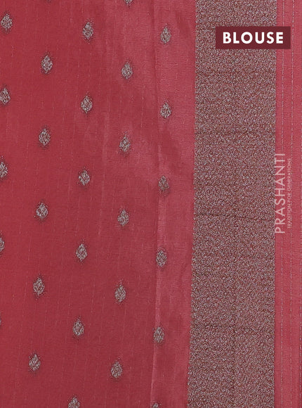 Banarasi semi georgette saree peach shade with allover thread & zari woven buttas and zari woven border