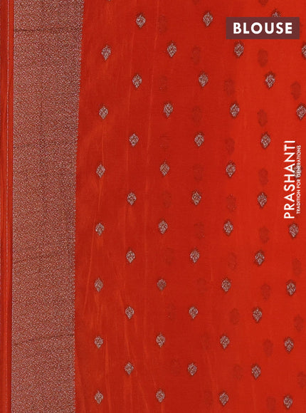 Banarasi semi georgette saree orange with allover thread & zari woven buttas and zari woven border