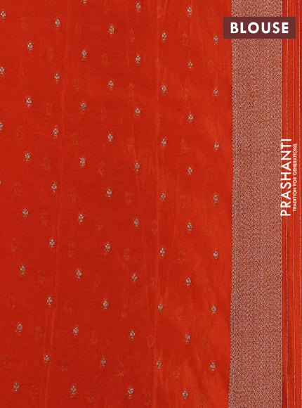 Banarasi semi georgette saree orange with allover thread & zari woven buttas and zari woven border