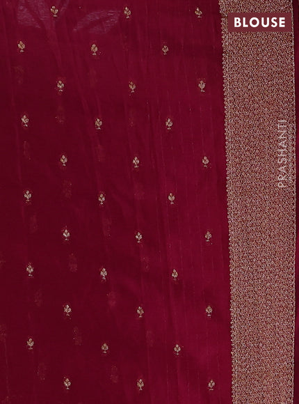 Banarasi semi georgette saree wine shade with allover thread & zari woven buttas and zari woven border