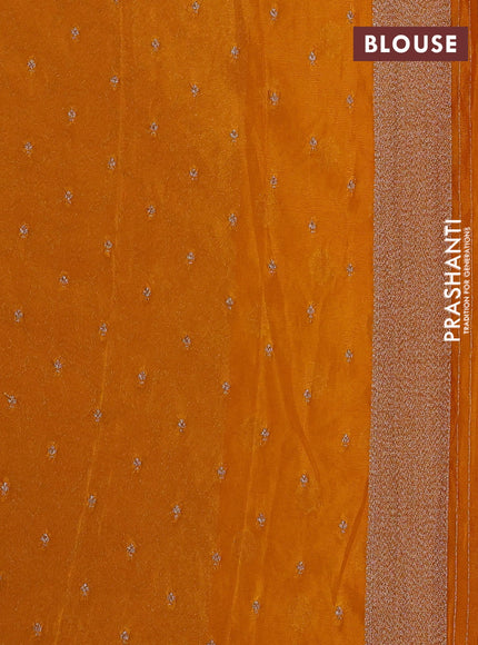Banarasi semi georgette saree yellow with allover thread & zari woven buttas and zari woven border