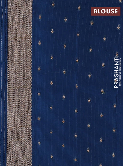 Banarasi semi georgette saree peacock blue with allover thread & zari woven buttas and zari woven border