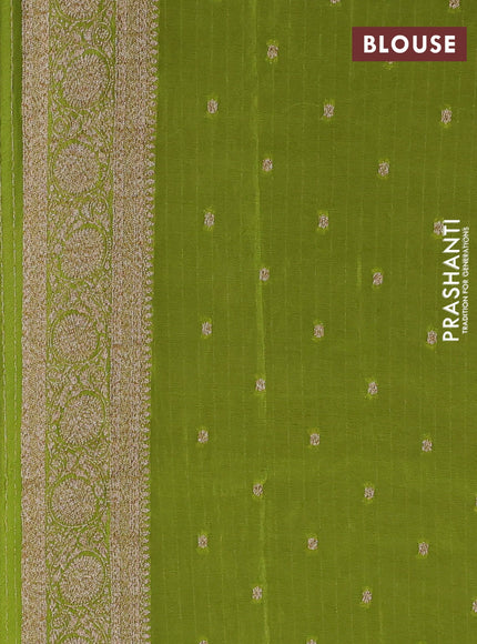 Banarasi semi georgette saree purple and light green with allover thread & zari weaves and zari woven border