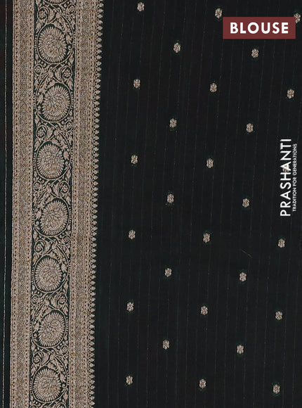 Banarasi semi georgette saree red and bottle green with allover thread & zari weaves and zari woven border