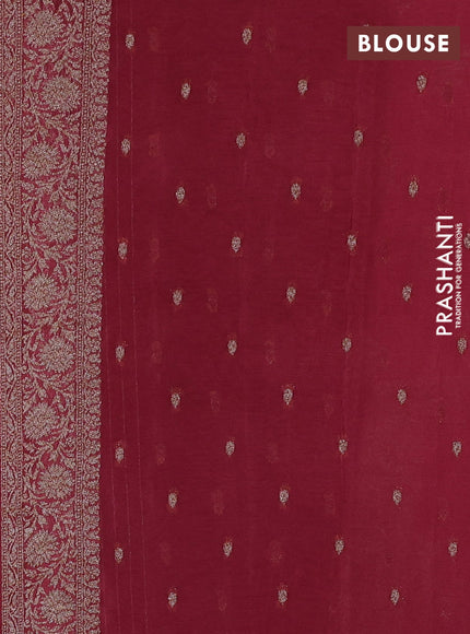 Banarasi semi georgette saree pastel maroon with allover thread & zari woven buttas and zari woven border