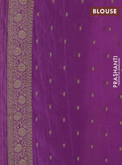 Banarasi semi georgette saree lavender with allover thread & zari woven buttas and zari woven border