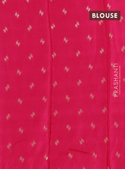 Semi mysore silk saree violet and pink with zari woven buttas and rettapet zari woven border