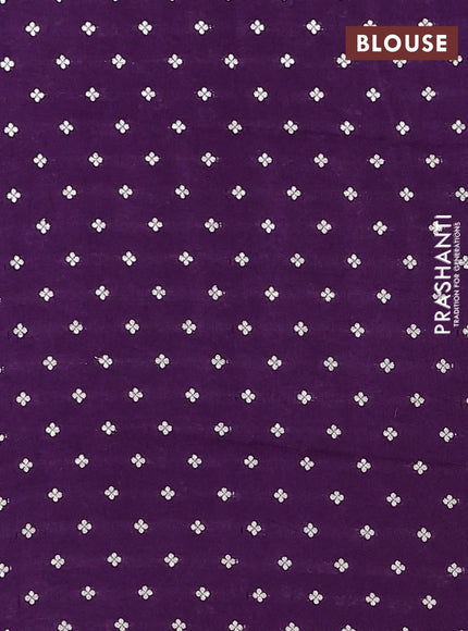 Semi mysore silk saree lavender and violet with palin body and zari woven border
