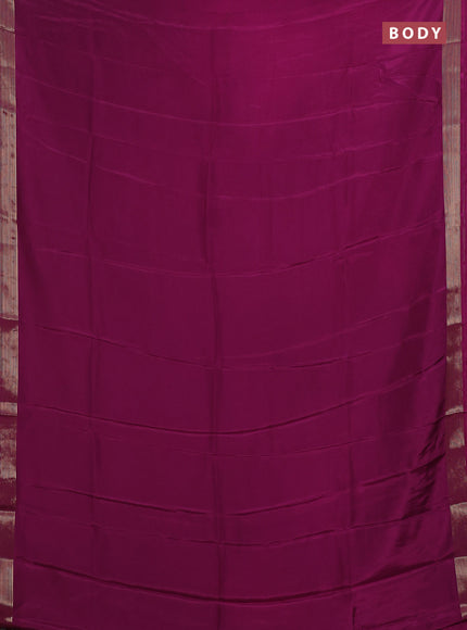 Semi mysore silk saree purple with palin body and zari woven border