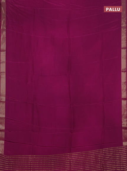 Semi mysore silk saree purple with palin body and zari woven border