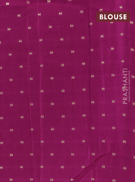 Semi mysore silk saree purple with palin body and zari woven border