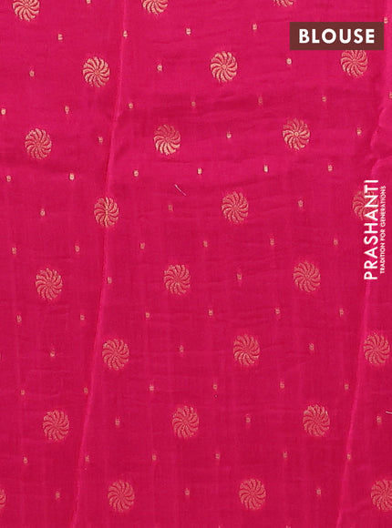 Semi mysore silk saree violet and pink with plain body and zari woven border