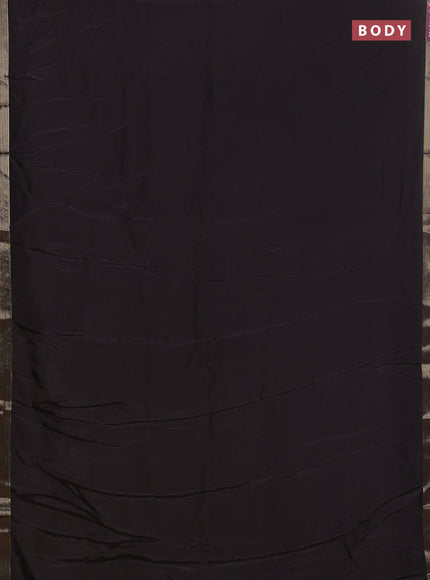 Semi mysore silk saree black and yellow with plain body and zari woven border
