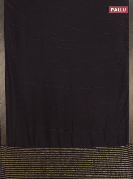 Semi mysore silk saree black and yellow with plain body and zari woven border