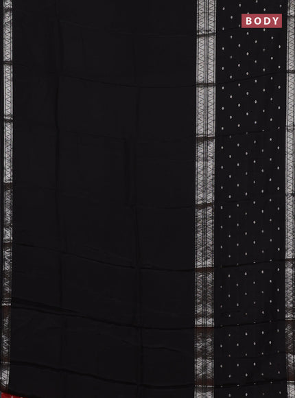 Semi mysore silk saree black and rust shade with allover zari woven buttas and zari woven border