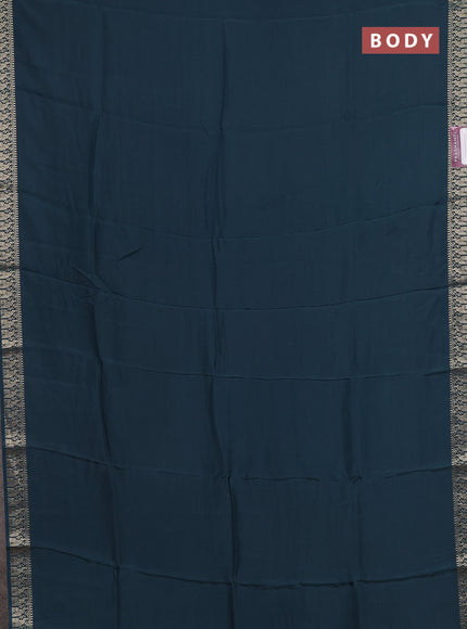 Semi mysore silk saree peacock green and yellow with plain body and zari woven border