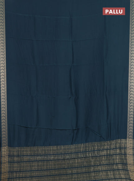 Semi mysore silk saree peacock green and yellow with plain body and zari woven border