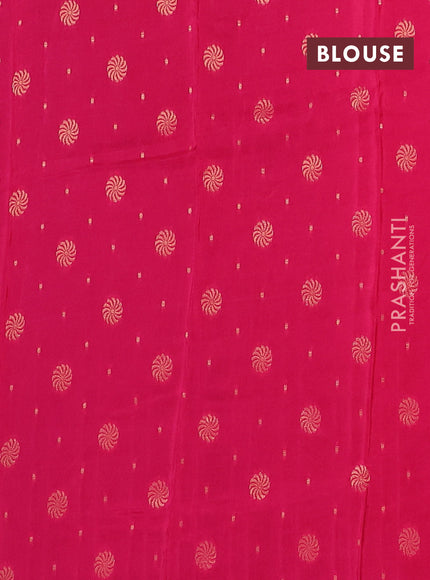 Semi mysore silk saree violet and pink with plain body and zari woven border