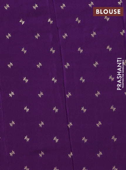 Semi mysore silk saree red and violet with zari woven buttas and zari woven border