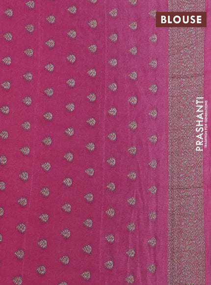 Banarasi semi georegette saree mauve pink with allover thread & zari woven buttas and zari woven border