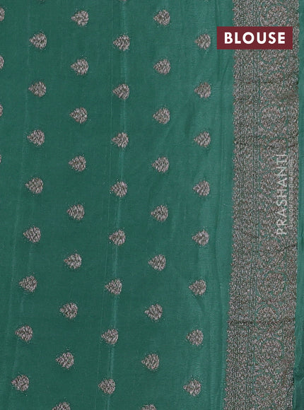 Banarasi semi georegette saree pastel green with allover thread & zari woven buttas and zari woven border