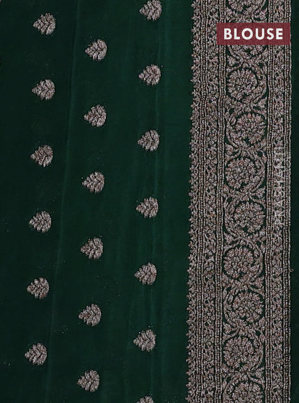 Banarasi semi georegette saree pastel green and green with allover thread & zari woven buttas and zari woven border