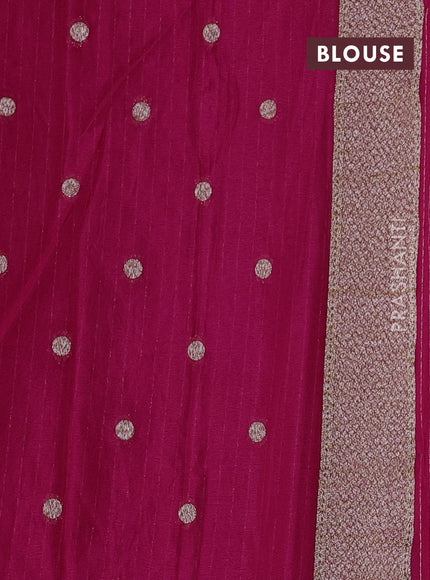 Banarasi semi georegette saree pink with allover thread & zari woven buttas and zari woven border