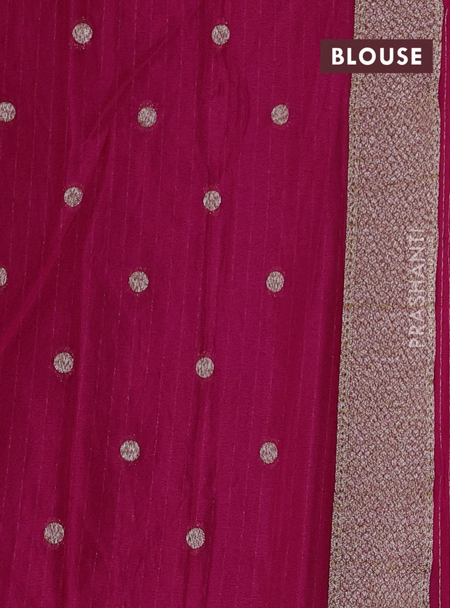 Banarasi semi georegette saree pink with allover thread & zari woven buttas and zari woven border