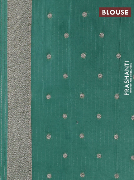 Banarasi semi georegette saree pastel green with allover thread & zari woven buttas and zari woven border