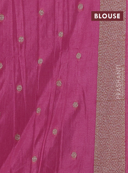 Banarasi semi georegette saree mauve pink with allover thread & zari woven buttas and zari woven border