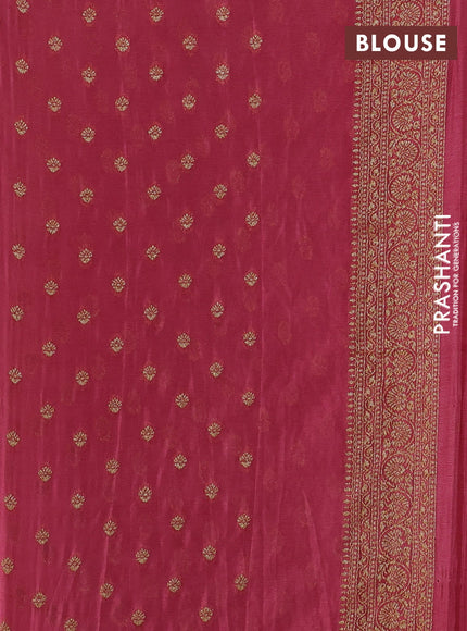 Banarasi semi georegette saree mauve pink with allover thread & zari woven buttas and zari woven border