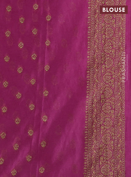 Banarasi semi georegette saree mauve pink with allover thread & zari woven buttas and zari woven border