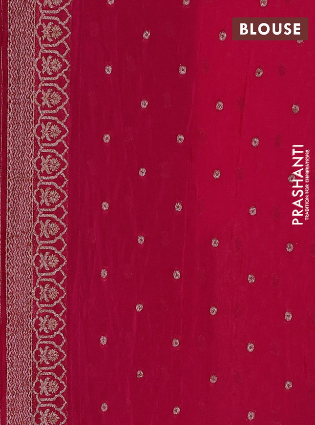 Banarasi semi georegette saree pink with allover thread & zari woven buttas and zari woven border