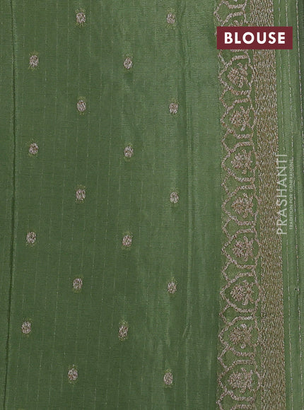 Banarasi semi georegette saree pastel green with allover thread & zari woven buttas and zari woven border