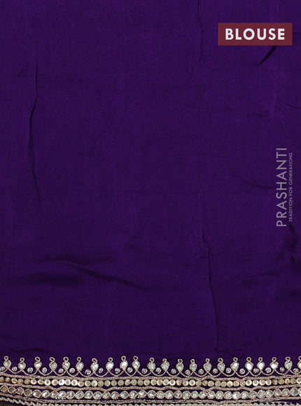 Banarasi silk saree violet with allover self emboss checks & zari buttas and gotapatti embroidery border
