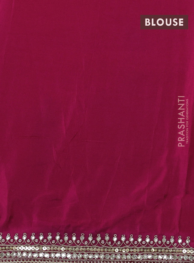 Banarasi silk saree pink with allover self emboss checks & zari buttas and gotapatti embroidery border