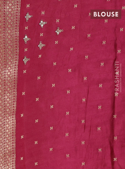 Banarasi silk saree pink with allover zari woven brocade weaves and embroidery pallu & zari woven butta border