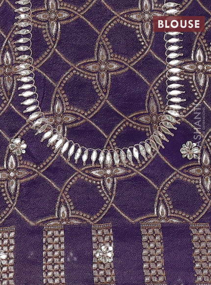 Banarasi silk saree navy blue with allover zari weaves and mirror gotapatti embroidery border