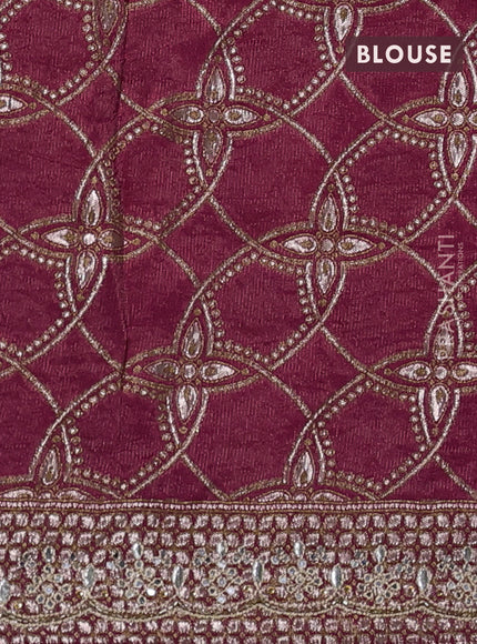 Banarasi silk saree pink with mirror embroidery buttas and mirror embroidery border