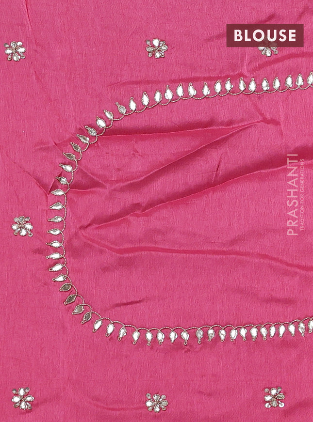 Banarasi silk saree light pink with embroidery buttas and gotapatti embroidery pallu & border