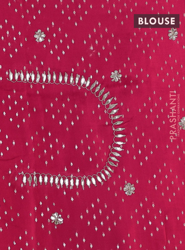 Banarasi silk saree pink with embroidery buttas and gotapatti embroidery pallu & border