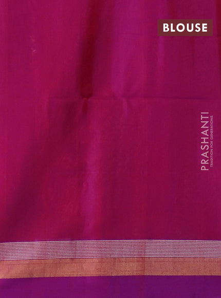 Kora silk cotton saree pink and dual shade of purple with zari woven buttas and zari woven border
