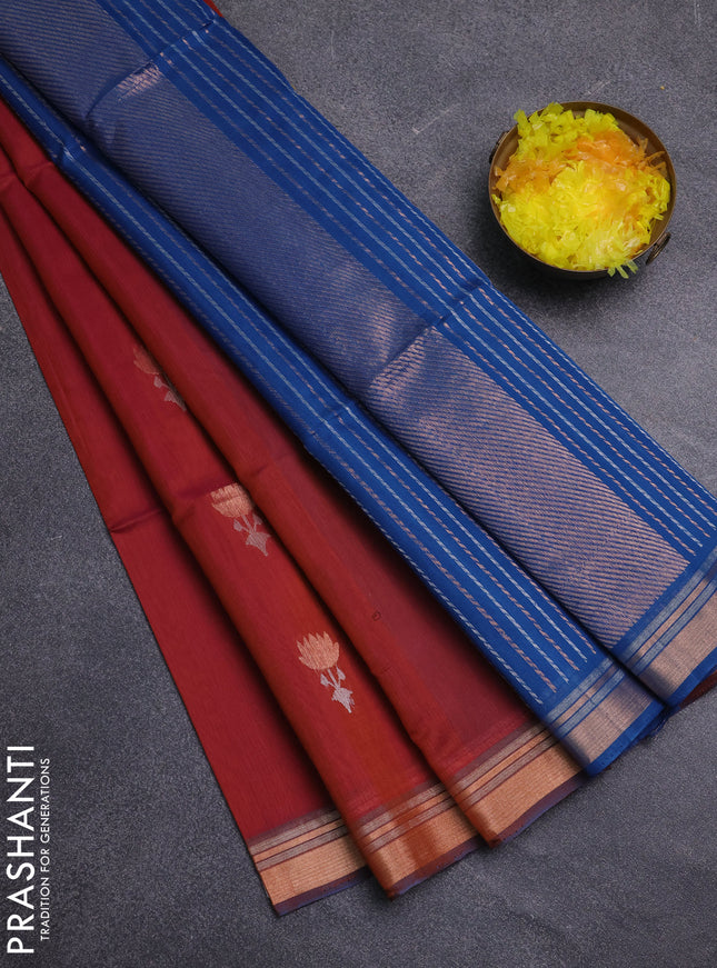 Kora silk cotton saree dual shade of pink and peacock blue with zari woven buttas and zari woven border