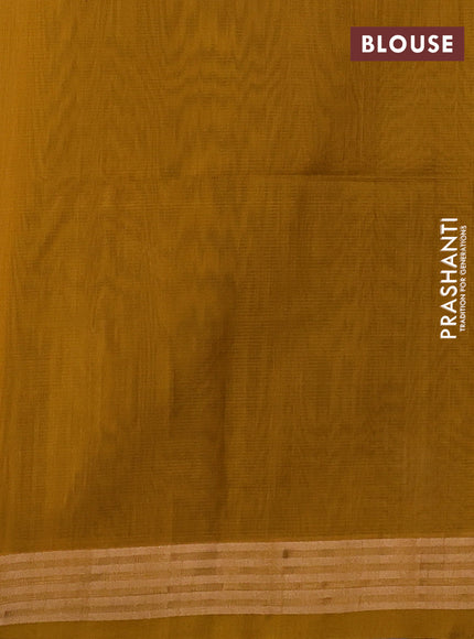Kora silk cotton saree black and mustard yellow with zari woven buttas and zari woven border