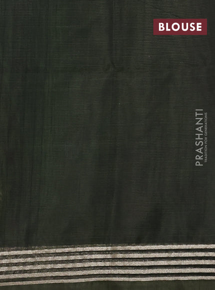 Kora silk cotton saree green and dual shade green with zari woven buttas and zari woven border