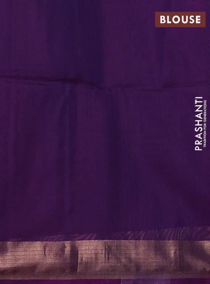 Kora silk cotton saree purple and dual shade of purple with zari woven buttas and zari woven border