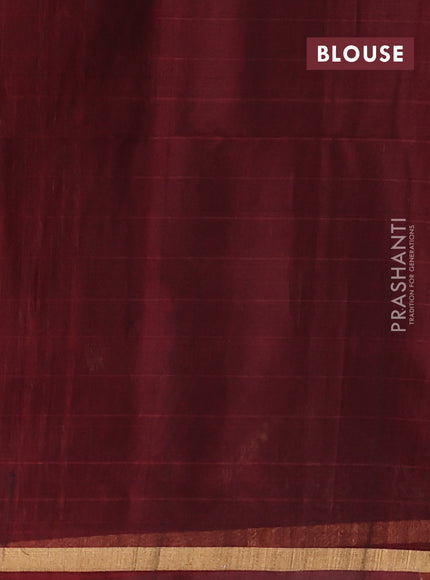 Kora silk cotton saree black and deep maroon with allover zari woven buttas and zari woven border
