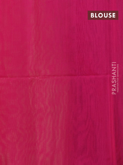Kora silk cotton saree sandal and pink with thread woven buttas and piping border