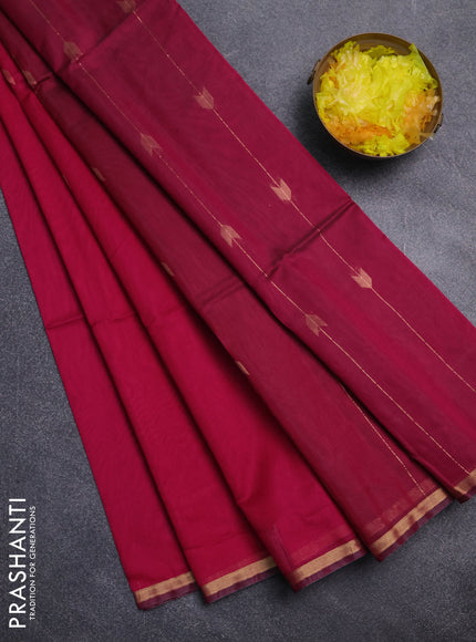 Kora silk cotton saree pink and dual shade of grey with zari woven buttas and zari woven border